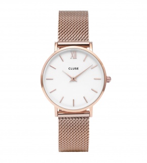 Watches Cluse Minuit Mesh Rose Gold/White