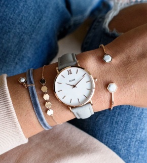 Watches Cluse Minuit Rose Gold White/Grey