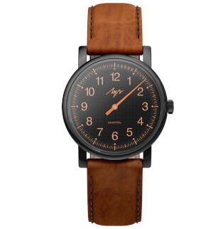 Watches Luch One-Hand Black Black Brown mechanical