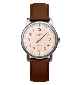 Watches Luch One-Hand Silver Beige Brown mechanical