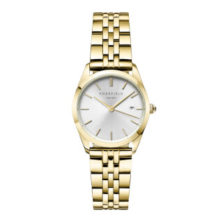 Watches Rosefield The Ace XS Silver Sunray Steel Gold