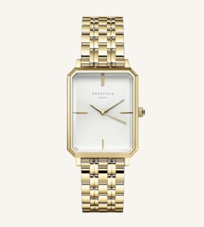 Watches Rosefield The Elles White Sunray Steel Gold