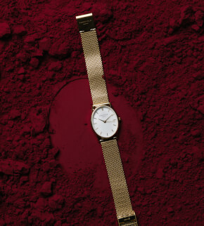 Watches Rosefield The Oval White MOP Mesh Gold