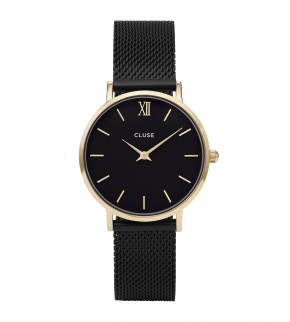 Watches Cluse Minuit Mesh Gold Black/Black