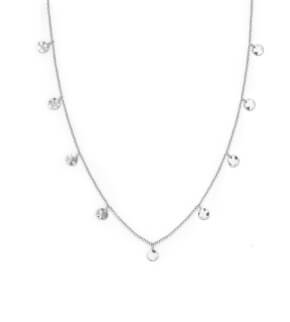 Rosefield necklace Iggy Textured Coin Double Wrap Silver