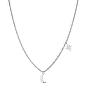 Rosefield necklace Lois Moon and Star necklace Silver