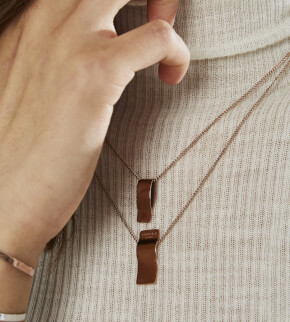 Rosefield necklace Lois Wave Charm necklace Rosegold