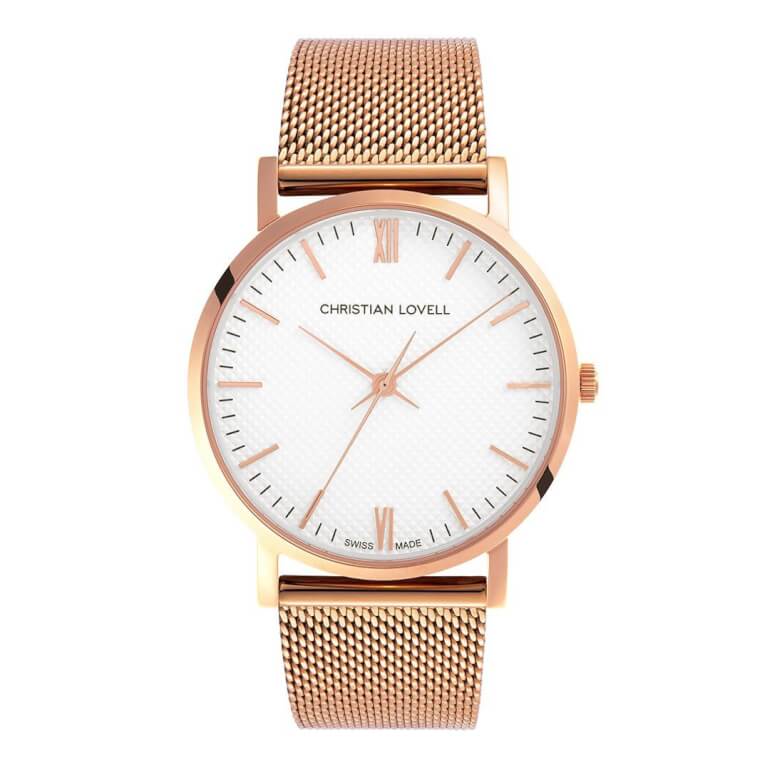Premiere Rose Gold Structure White Mesh Rose Gold