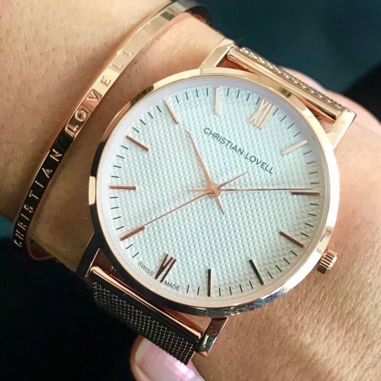 Premiere Rose Gold Structure White Mesh Rose Gold