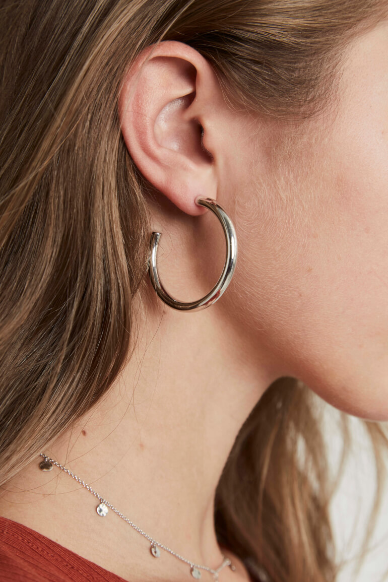 earrings Iggy Classic Hoop Big Silver