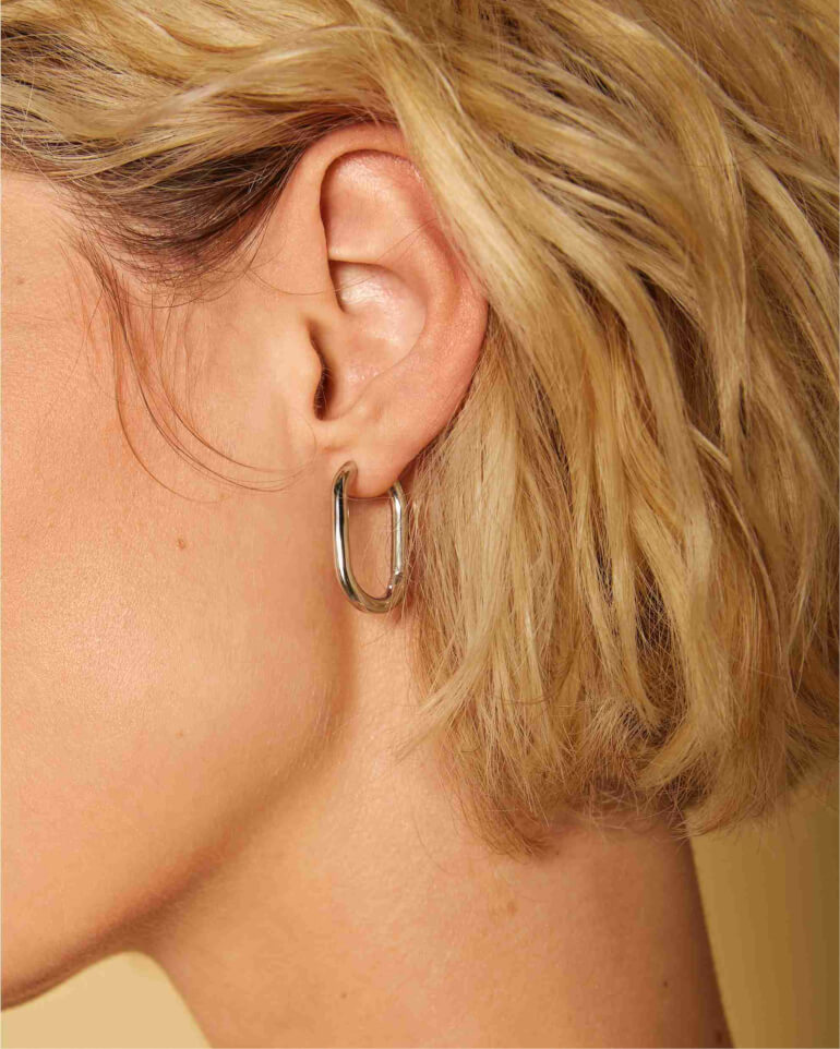 earrings TOC Hoop Chunky oval Silver